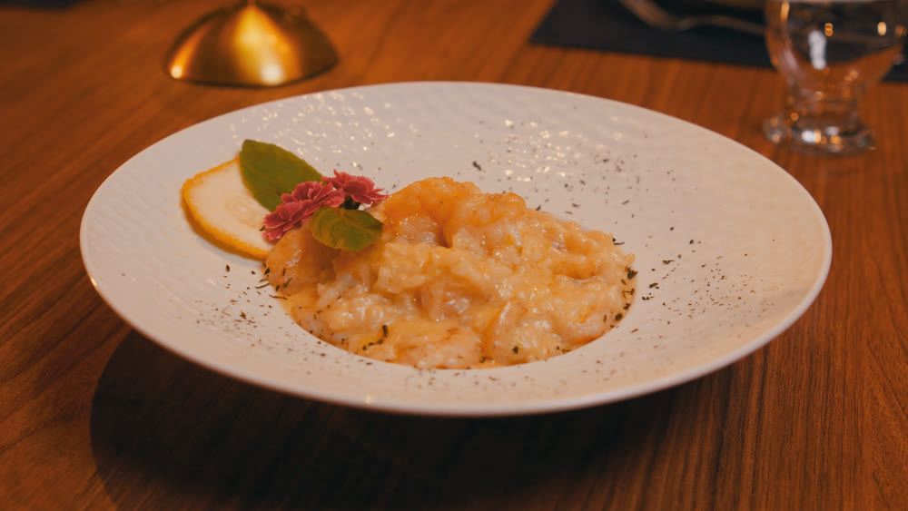 Risoto de camarão ao limão siciliano