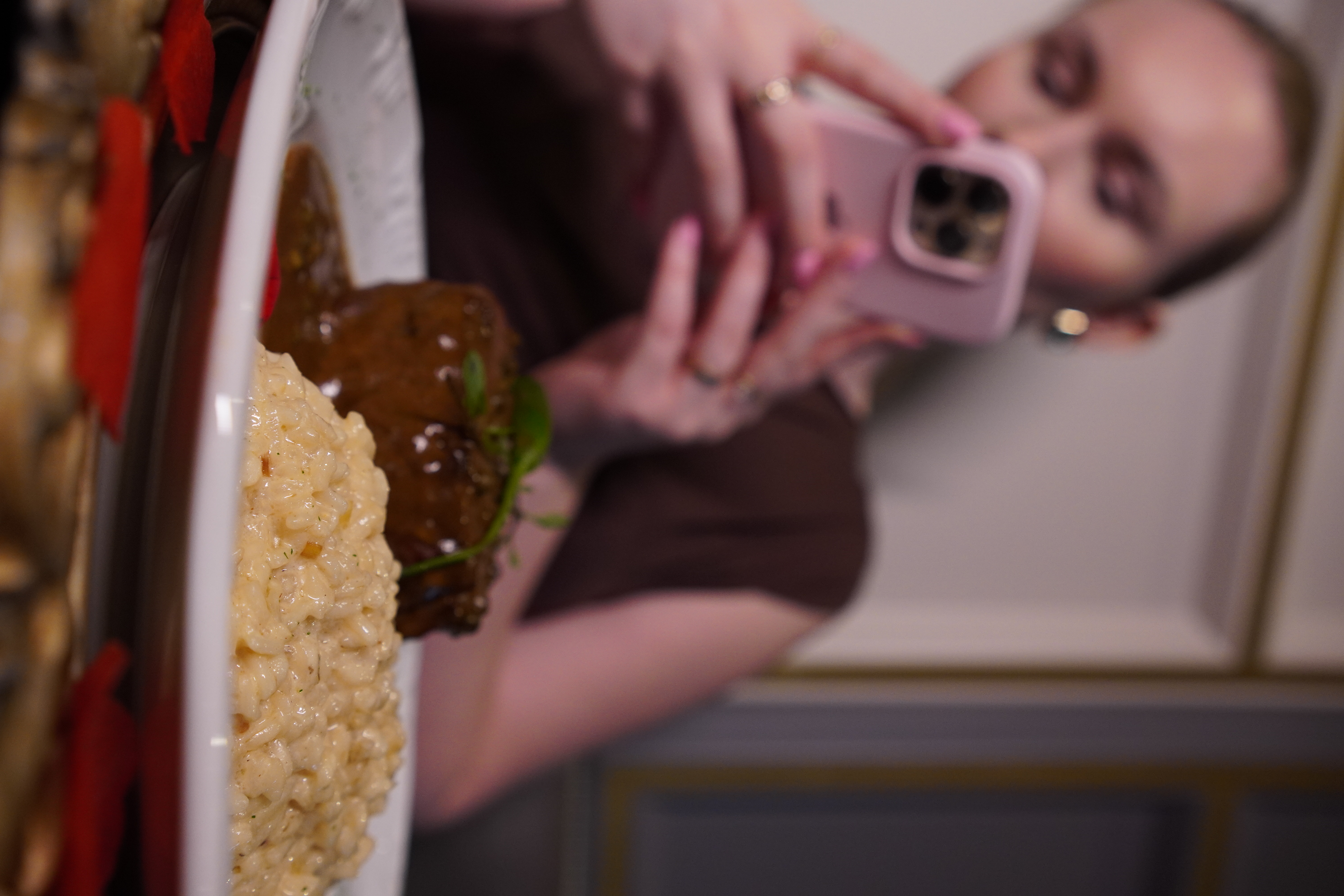 Filé ao poivre com risoto de parmesão